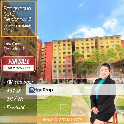BEST Deal Low Cost Flat with Lift 🏢 for SALE | Pangsapuri Kota Pendamar B, Port Klang  , Selangor, Port Klang