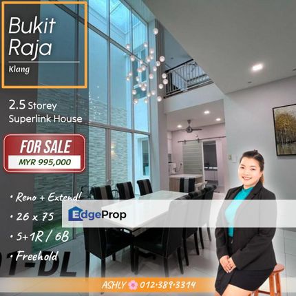 RENO + Extend + Furnish ✅ 2.5 Storey Superlink Terraced House for SALE | Bandar Bukit Raja, Klang, Selangor, Klang