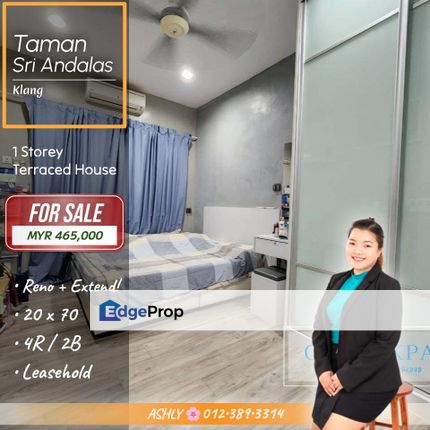 RARE Location + RENOVATED 🌟 1 Storey Terrace House for SALE | Taman Sri Andalas, Klang, Selangor, Klang