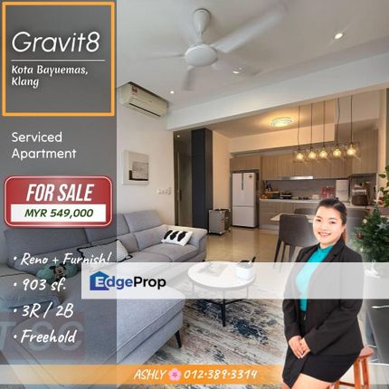FULLY Furnished 🛋️ Modern Design Serviced Apartment for SALE | Gravit8, Kota Bayuemas, Klang, Selangor, Klang
