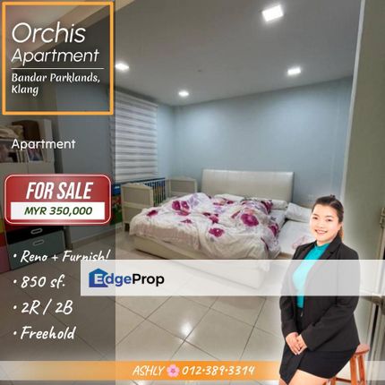 FULLY Reno + Furnished 🛋️ Apartment for SALE | Orchis Apartment, Bandar Parklands, Klang, Selangor, Klang
