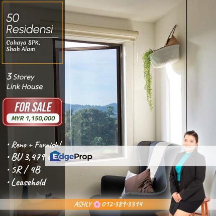 Spacious Modern 🎋 3 Storey Link House for SALE | 50 Residensi, Cahaya SPK, Shah Alam, Selangor, Shah Alam