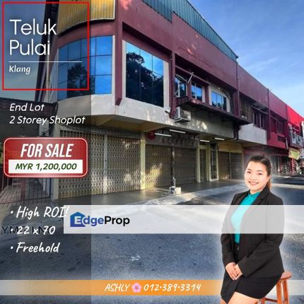 Main Road Frontage + High ROI 💥 Endlot Double Storey Shoplot for SALE | Teluk Pulai, Klang, Selangor, Klang