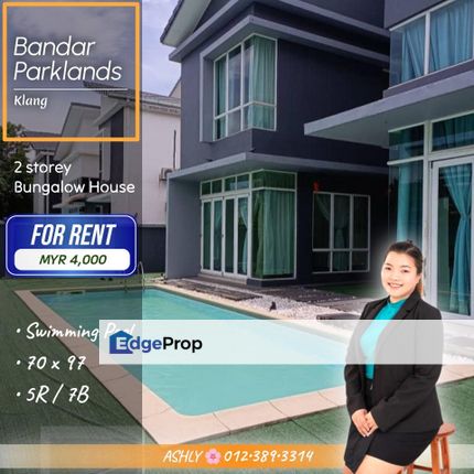 With Swimming Pool 🏊‍♂️ 2 Storey Bungalow  for RENT | Bandar Parklands, Klang, Selangor, Klang