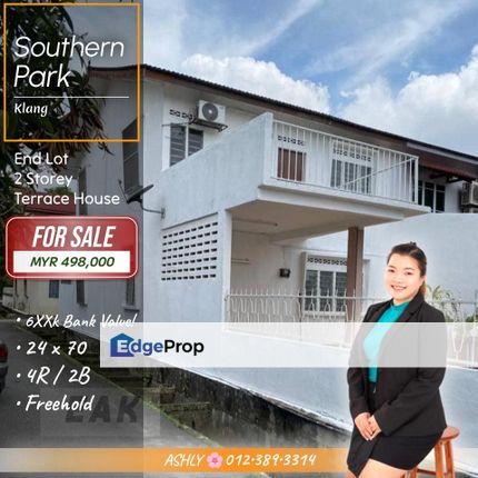 6xxK Bank Value! 🌟 Endlot 2 Storey Terrace House for SALE | Taman Selatan (Southern Park), Klang, Selangor, Klang
