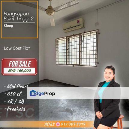 100% Full Loan CORNER Unit 🌸 First Floor Low Cost Flat for SALE | Bandar Bukit Tinggi 2, Klang, Selangor, Port Klang