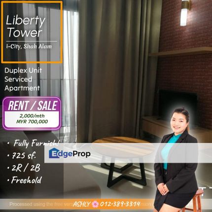 BEST Value 🌸 Fully Renovated Duplex Unit Serviced Apartment for SALE/RENT | Liberty Tower, i-City, Selangor, Shah Alam