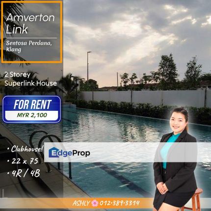 VALUE Deal + Clubhouse 🌟 2 Storey Superlink Terrace House for RENT | Amverton Links, Taman Sentosa Perdana, Klang, Selangor, Klang