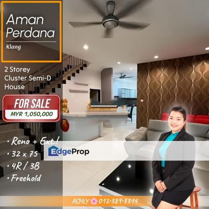BEST Choice + Renovated & Furnished 🌟 2 Storey Cluster Semi-D for SALE | Aman Perdana, Klang, Selangor, Klang