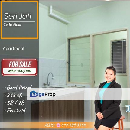 BEST Deal 🏢 Apartment for SALE | Pangsapuri Seri Jati, Setia Alam, Selangor, Setia Alam/Alam Nusantara
