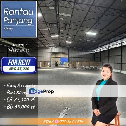 SPACIOUS Factory/Warehouse 🏭 for RENT | Kampung Rantau Panjang, Klang, Selangor, Klang