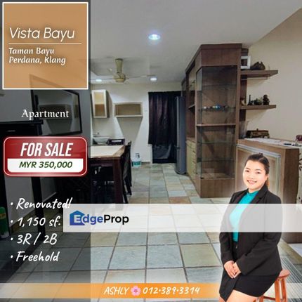 RENOVATED Unit 🌟 Spacious Apartment for SALE | Vista Bayu, Taman Bayu Perdana, Klang, Selangor, Klang