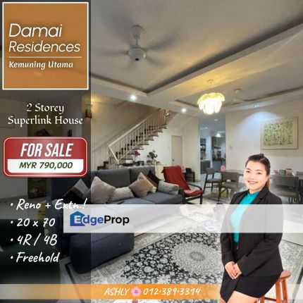 BEST Value 🌟 Double Storey Superlink Terrace House for SALE | Damai Residences, Kemuning Utama, Selangor, Shah Alam