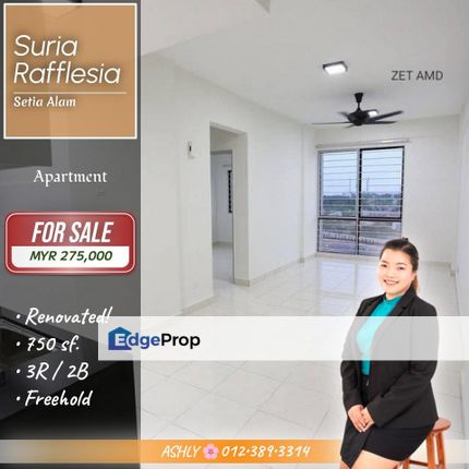 BEST Value 🌟 Apartment House for SALE | Suria Rafflesia Apartment, Setia Alam, Selangor, Setia Alam/Alam Nusantara