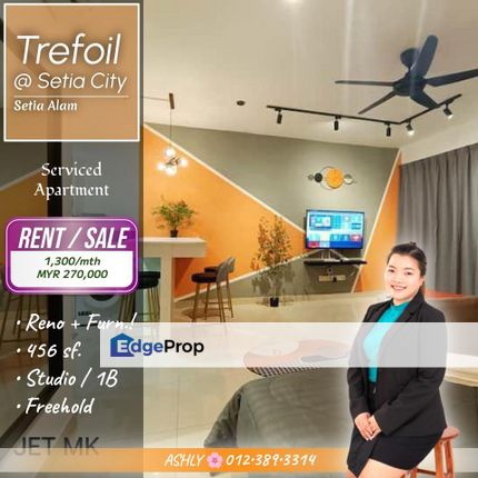 BEST Value 🌟 Studio Serviced Apartment for SALE/RENT | Trefoil @ Setia City, Setia Alam, Selangor, Setia Alam/Alam Nusantara