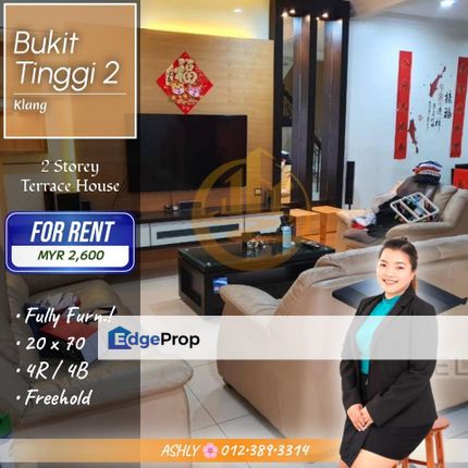 FULLY Renovated 🌟 Double Storey Terrace House for RENT | Bandar Bukit Tinggi 2, Klang, Selangor, Klang
