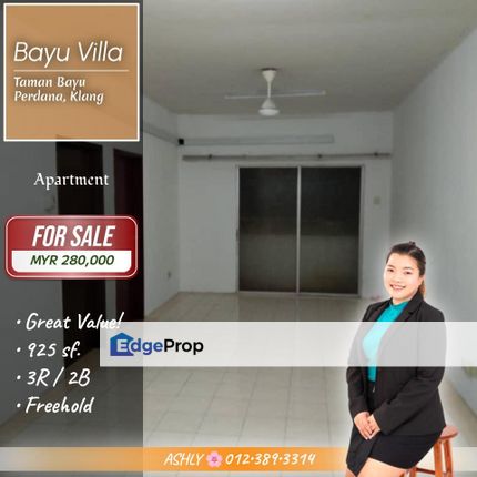 GREAT Value 🌸 Bayu Villa Apartment for SALE | Taman Bayu Perdana, Klang, Selangor, Klang