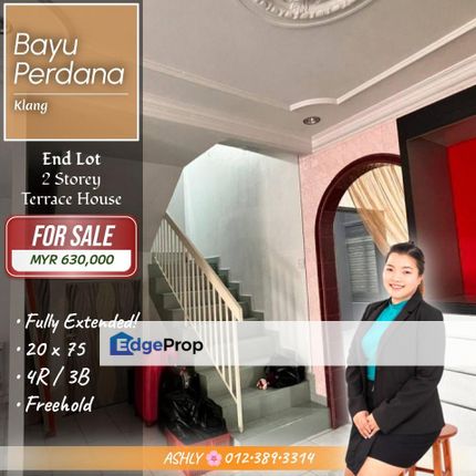 FULLY Extended End Lot 🌟 Renovated 2 Storey Terrace House for SALE | Taman Bayu Perdana, Klang, Selangor, Klang