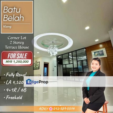 Fully Renovated RARE Corner Lot 🌟 Double Storey Terrace House for SALE | Batu Belah, Klang, Selangor, Klang