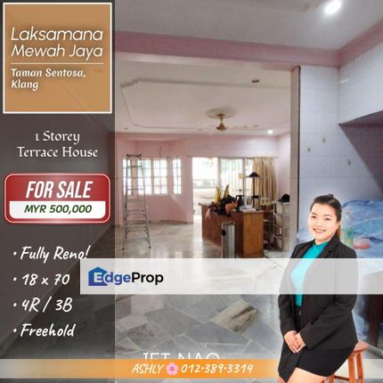 RARE Unit + Renovated 🎨 Double Storey Terrace House for SALE | Taman Mewah Jaya, Taman Sentosa, Klang, Selangor, Klang