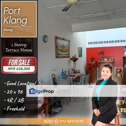 20 x 96 BIG Size ✨ Single Storey Terrace House for SALE | Port Klang, Selangor, Port Klang