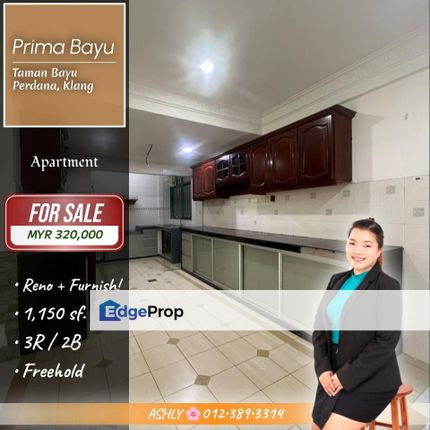 FULLY Renovated GROUND Floor Unit 🌟 Prima Bayu Apartment for SALE | Taman Bayu Perdana, Klang, Selangor, Klang