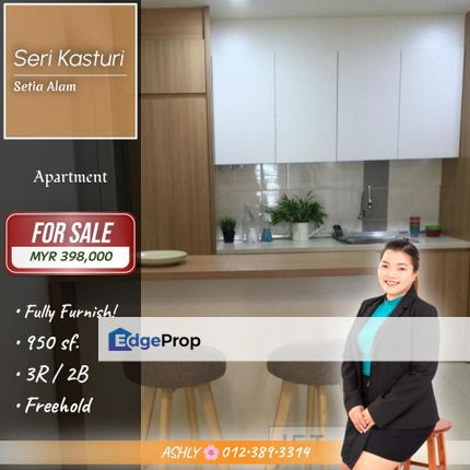 Fully Furnished + BELOW Market 🌸 Seri Kasturi Apartment for SALE | Setia Alam, Selangor, Setia Alam/Alam Nusantara