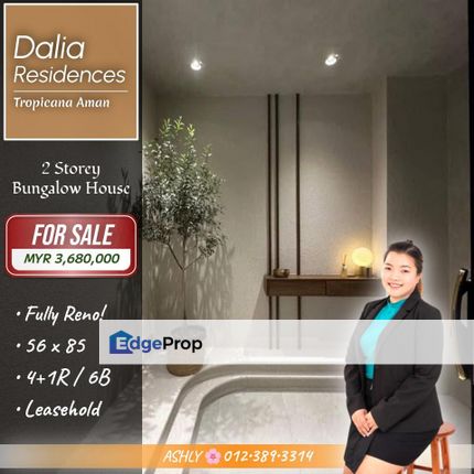BELOW Market + Fully Renovated 🌟 2 Storey Zero-Lot Bungalow for SALE | Dalia Residences, Tropicana Aman, Kota Kemuning, Selangor, Telok Panglima Garang