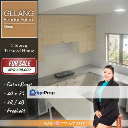FULLY EXTENDED 🌟 2 Storey Terrace House for SALE | Jalan Gelang, Bandar Puteri Klang, Selangor, Klang
