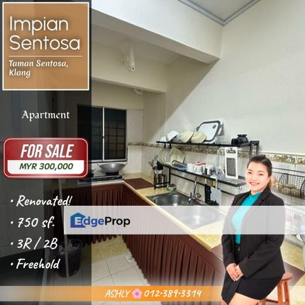 FULL Facilities 🌟 Renovated Apartment House for SALE | Impian Sentosa, Taman Sentosa, Klang, Selangor, Klang