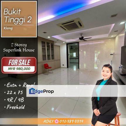 FULLY Reno + Extend ✨ 2 Storey Superlink Terrace for SALE | Asura Homes, Bandar Bukit Tinggi 2, Klang, Selangor, Klang