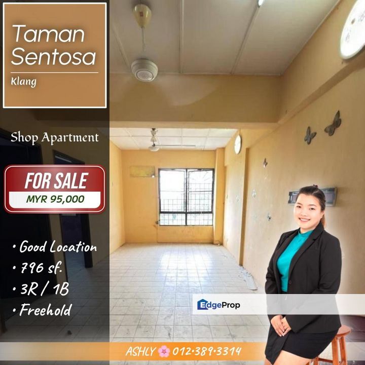 BELOW Market 💥 Walk-Up Shop Apartment for SALE | Taman Sentosa, Jalan Hulubalang, Klang, Selangor, Klang