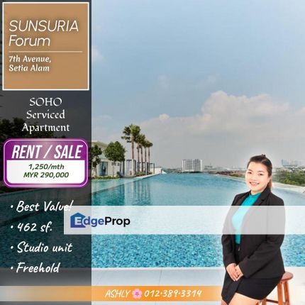 BEST Value 🌸 Studio SOHO Apartment for SALE/RENT | Sunsuria Forum (The Forum, 7th Avenue) @ Setia Alam, Selangor, Setia Alam/Alam Nusantara