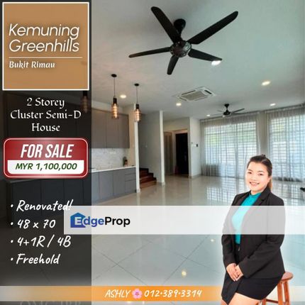 FULLY Renovated 🌸 2 Storey Cluster Semi-D for SALE | Kemuning Greenhills, Bukit Rimau, Shah Alam, Selangor, Shah Alam