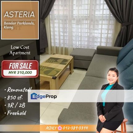 FULL Loan Below Market 🌸 Low Cost Apartment for SALE | Asteria Apartment, Bandar Parklands, Klang, Selangor, Klang