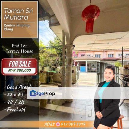 End Lot SPACIOUS 🌟 Single Storey Terrace for SALE | Taman Sri Mutiara, Rantau Panjang, Klang, Selangor, Klang