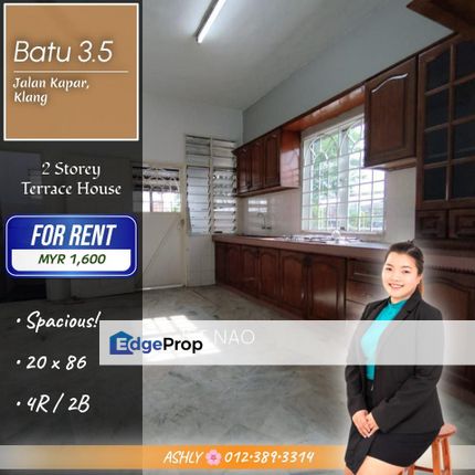 Beside Field 🏡 Endlot Double Storey Terrace House for RENT | Batu 3½, Kapar, Klang, Selangor, Kapar 