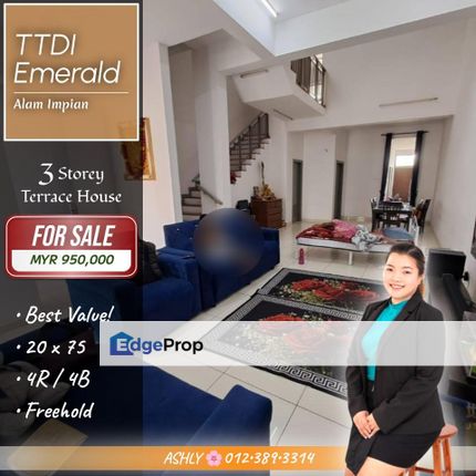 BEST Value 🌟 3 Storey Terrace House for SALE | TTDI Emerald Residence, Alam Impian, Shah Alam, Selangor, Shah Alam