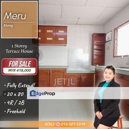 FULLY Extend 🌸 Single Storey Terrace House for SALE | Meru, Klang, Selangor, Klang