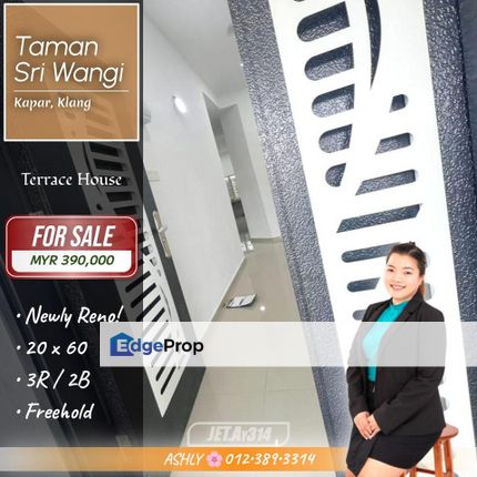 Ay314 - Newly Renovated + Freehold ✅️ Single Storey Terrace House for SALE | Taman Sri Wangi, Kapar, Selangor, Kapar 