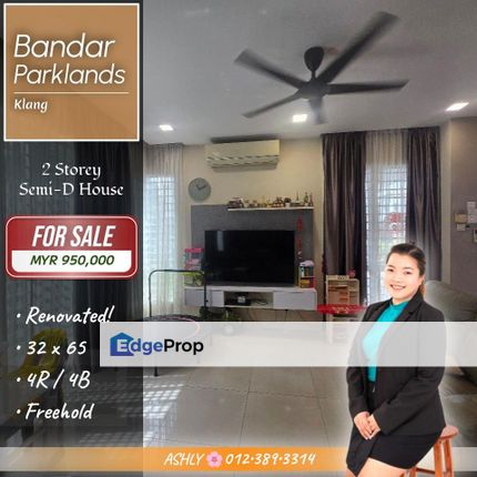 🌳 Renovated + Freehold ✅ 2-Storey Cluster Semi-D for SALE | Bandar Parklands, Klang, Selangor, Klang