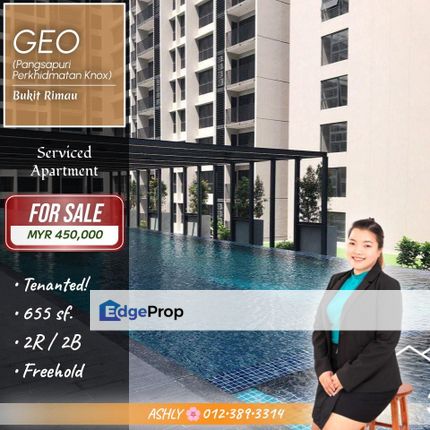 2 Car Parks + Freehold ✅️ Service Apartment for SALE | Geo Bukit Rimau (KNOX), Bukit Rimau, Selangor, Shah Alam