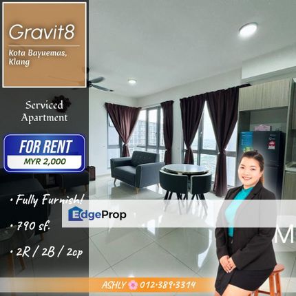 Corner Unit + Fully Furnished ✅️ Apartment for RENT | Gravit8, Kota Bayuemas Klang, Selangor, Klang