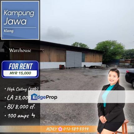 Spacious Land + High Eave Height ✅️ Warehouse for RENT | Kampung Jawa, Klang, Selangor, Shah Alam
