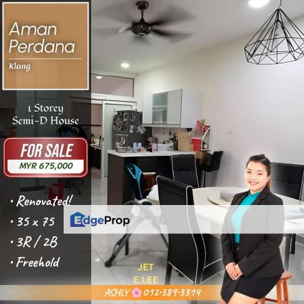 Freehold + Renovated Move-In Ready ✅️ Single Storey Semi-D for SALE | Aman Perdana, Selangor, Klang