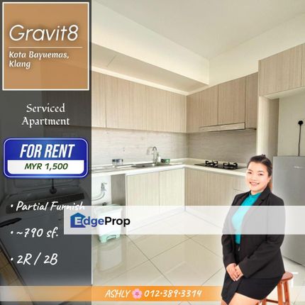 Semi Furnished + Move-in Ready ✅️ Serviced Condominium for RENT | Gravit 8, Kota Bayuemas, Klang, Selangor, Klang