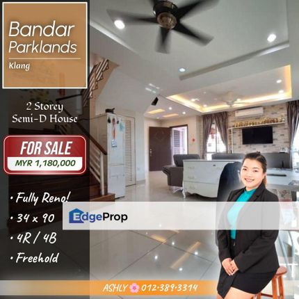 Renovated + Spacious ✅️ Double Storey Semi-D for SALE | Kristal @ Bandar Parklands, Klang 装修 + 宽敞 ✅️ 双层半独立式洋房出售 | Kristal @ Bandar Parklands, Klang, Selangor, Klang