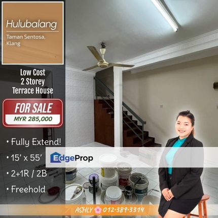 Low Cost + Fully Extended ✅️ Double Storey Terrace House for SALE | Taman Sentosa (Hulubalang), Klang 廉价 + 全面扩建 ✅️ 双层排屋 出售, Selangor, Klang