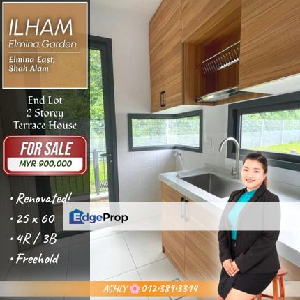 Renovated + End Lot ✅️ Double Storey Terrace for SALE | Ilham Residence @ Elmina Garden 已装修 + 转角单位 ✅️ 双层排屋出售, Selangor, Shah Alam