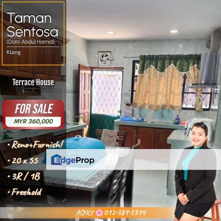 Renovated + Semi Furnished ✅️ Single Storey Terrace House for SALE | Taman Sentosa (Dato Abdul Hamid), Klang 装修 + 局部带家私 ✅️ 单层排屋 出售, Selangor, Klang